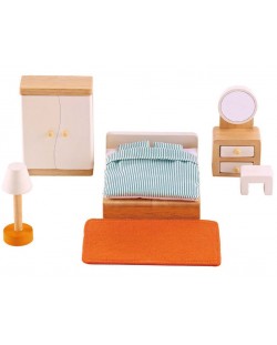 Комплект дървени мини мебели Hape - Спалня