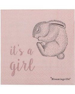 Хартиени салфетки Bloomingville - It's a girl, розови