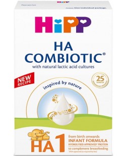 Хипоалергенно мляко Hipp - Combiotic, Ha1, за кърмачета, 350 g