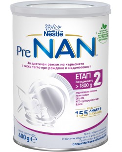 Храна за специални медицински цели, за новородени над 1,800 g Nestle PreNan - Етап 2, опаковка 400 g