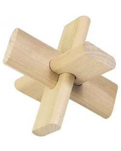 Дървен логически пъзел Goki - Магически кръст