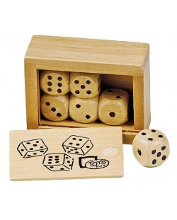 Дървени аксесоари за игра Gollnest & Kiesel - Дървени зарчета, в кутия