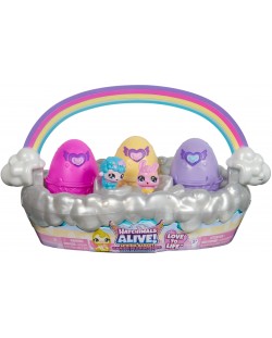 Игрален комплект Hatchimals Alive! - Пролетна кошница с фигурки