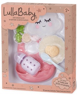 Игрален комплект Battat Lulla Baby - Аксесоари за хранене на кукла, 10 части
