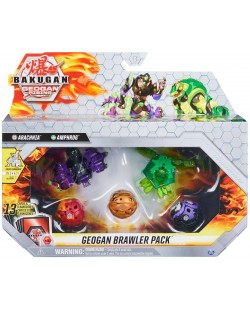 Игрален комплект Spin Master Bakugan Geogan Rising - Arachinia и Amphrog, 5 топчета