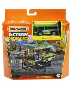 Игрален комплект Mattel Matchbox - Action Drivers, Автобусна спирка