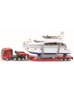 Метална играчка Siku Super - Камион с ремарке и яхта, 1:87