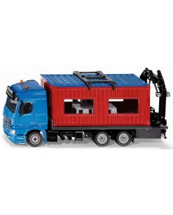 Метална количка Siku Super - Камион с контейнер Mercedes-Benz Arocs, 1:50