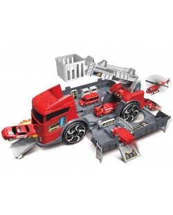 Игрален комплект Super Storage - Пожарен паркинг в камион, с 2 колички