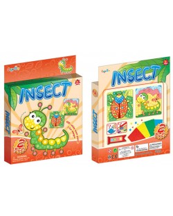 Игрален комплект за Color Day - Оцветяване с мозайка, Гъсеница и пеперуда