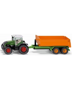Метална количка Siku Farmer - Трактор Fendt с подвижно ремарке, 1:50