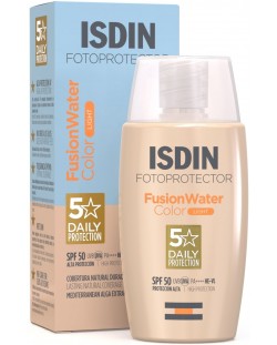 Isdin Fotoprotector Тониран слънцезащитен флуид Fusion Water, SPF 50, 50 ml