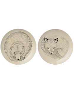 Керамични чинии Bloomingville Sleeping Fox Adelynn - 2 броя