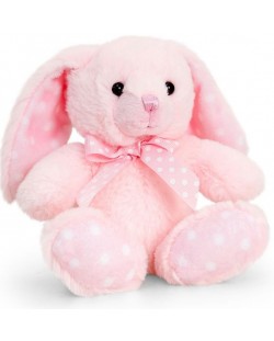 Плюшена бебешка играчка Keel Toys - Зайче, розово, 15 cm