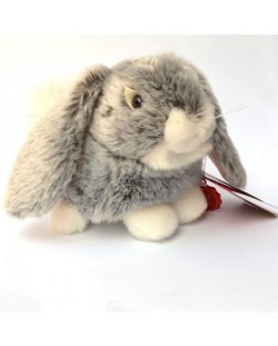 Плюшена играчка Keel Toys - Зайче, сиво, 18 cm