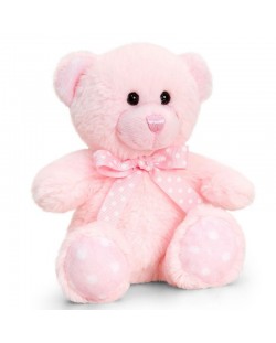 Плюшена бебешка играчка Keel Toys - Мече, розово, 15 cm