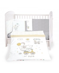 Kikkaboo Бебешки спален комплект 6 части 60/120 Joyful Mice