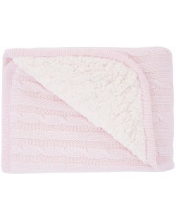 Kikkaboo Плетено памучно одеяло с шерпа Light Pink