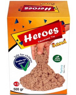 Кинетичен пясък в кyтия Heroes - Натурален цвят, 500 g