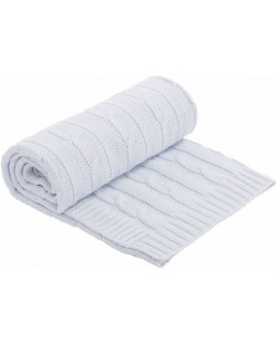 Kikkaboo Плетено памучно одеяло Light Blue