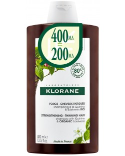 Klorane Quinine Шампоан против косопад, промо разфасовка, 400 ml