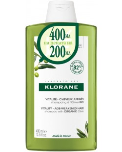 Klorane Olive Уплътняващ шампоан, 400 ml (Лимитирано)
