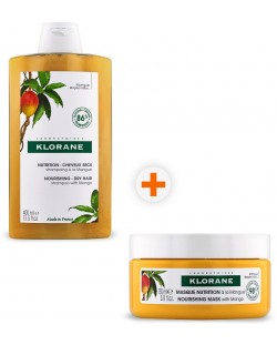 Klorane Mango Комплект - Хидратиращ шампоан и Маска, 400 + 150 ml (Лимитирано)