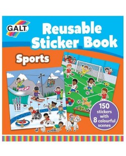 Книжка със стикери за многократна употреба Galt - Спорт