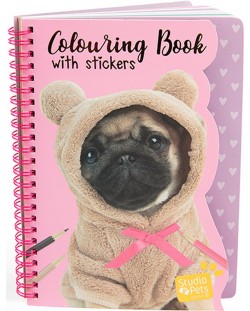 Книжка за оцветяване със стикери Paso Studio Pets - A5, куче