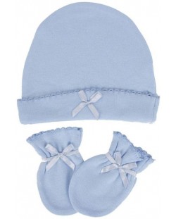Комплект шапка с ръкавички Sevi Baby - Син