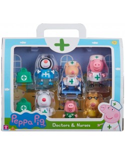 Комплект фигури Peppa Pig - Чичо доктор, 6 броя
