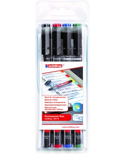 Комплект перманентен маркери Edding 140 - OHP, S, 4 цвята