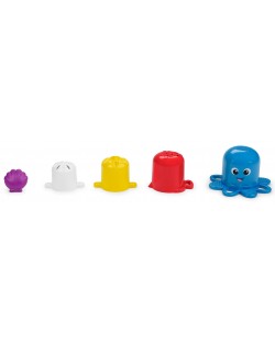 Комплект играчки за баня Baby Einstein -  Opus’s Stack & Stream, 5 броя