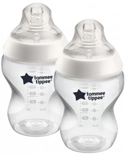 Комплект бебешки шишета Tommee Tippee Easi Vent - 260 ml, с биберон 1 капка, 2 броя