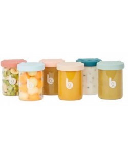 Комплект стъклени купички за храна Babymoov - ISY Bowls, 6 броя х 250 ml 
