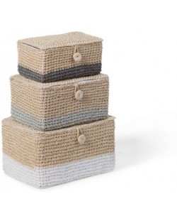 Комплект сламени кутии за съхранение ChildHome - 3 броя