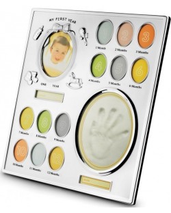 Колаж за бебешки снимки със сребърно покритие и отпечатък Zilverstad 