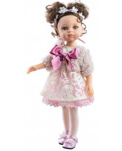 Комплект дрехи за кукла Paola Reina Amigas - Дантелена рокля и късо палто, 32 cm