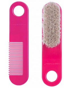 Комплект за коса Canpol - От мек естествен косъм, розов