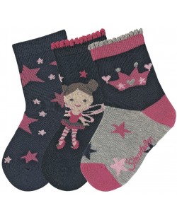 Комплект детски чорапи Sterntaler - 19/22 размер, 12-24 месеца, 3 чифта
