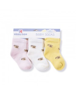 Комплект бебешки термо чорапи Kikka Boo Squirrel -  Памучни, 6-12 месеца, 3 чифта, розови