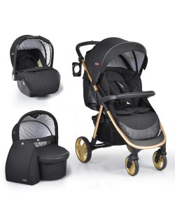 Комбинирана детска количка Cangaroo - Noble 3 в 1, черна