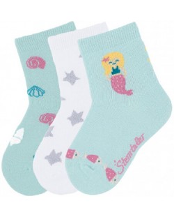 Комплект детски чорапи Sterntaler - с русалка, 19/22 размер, 3 чифта