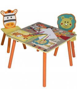 Комплект детска маса с 2 столчета Ginger Home - Safari
