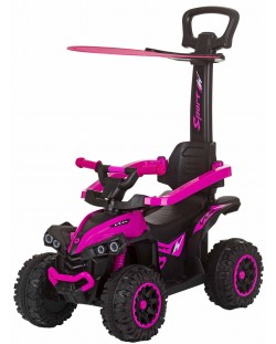 Кола за яздене с дръжка Chipolino - ATV, розова