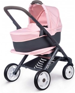 Количка за кукли 3 в 1 Smoby - Pram Quinny, светлорозова