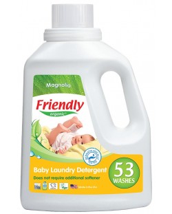 Концентриран гел за пране с омекотител Friendly Organic - Магнолия, 53 пранета, 1.57 l