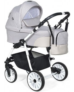 Комбинирана количка Baby Giggle - Alpina, 2 в 1, светлосива