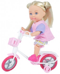 Комплект Simba Toys Evi Love - Еви, с бяло колело и розова шапка