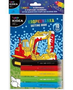Комплект за оцветяване Kidea - Превозни средства, с маркери и печати